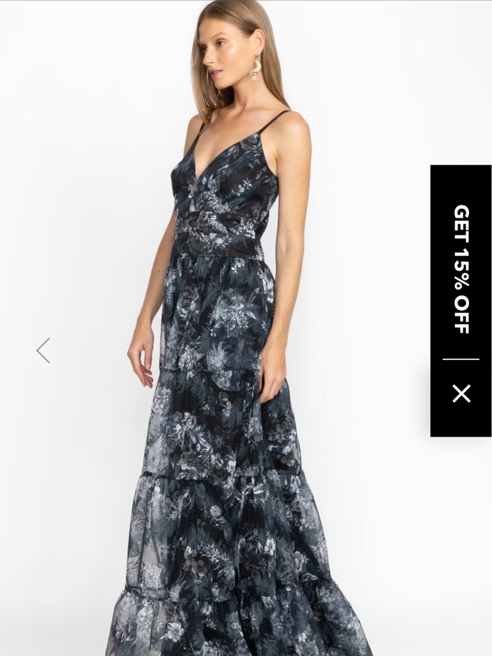 NWT Johnny Was Women's Black Floral V-Neck Maxi Dress - Picture 2 of 6